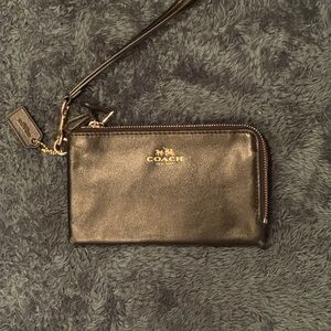 Coach Black Leather Wristlet